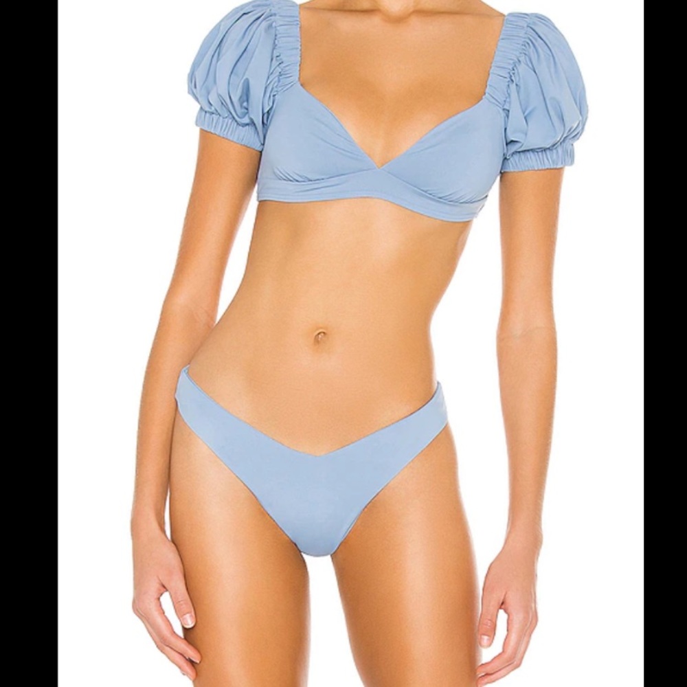 Blue WeWoreWhat Bikini Top